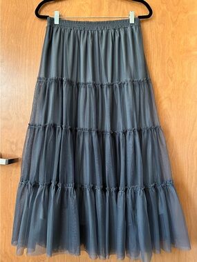 Listicle Tiered Ballet Skirt Grey - Size M